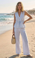 Coastal Stripe Linen Blend Set